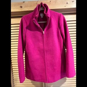 Magenta Jcrew City coat lined zipper wool pea coat